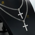 Hip Hop Jewelry 925 Silver White Iced Out VVS Moissanite Diamond Geometry Necklace Men 5mm Moissanite Cross Pendant