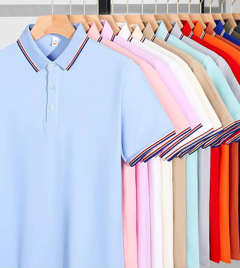 SK 220g Heavy-Duty Unisex POLO Shirt Solid Short-Sleeved Pique Knitted Eco-Friendly Biodegradable Dark Technique Factory