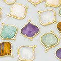 MF75  Jewelry Accessoriesnatural Stone18k Gold Platednickel Freecoppercharms Findings & Componentsdiy Pendants4pcs/lot