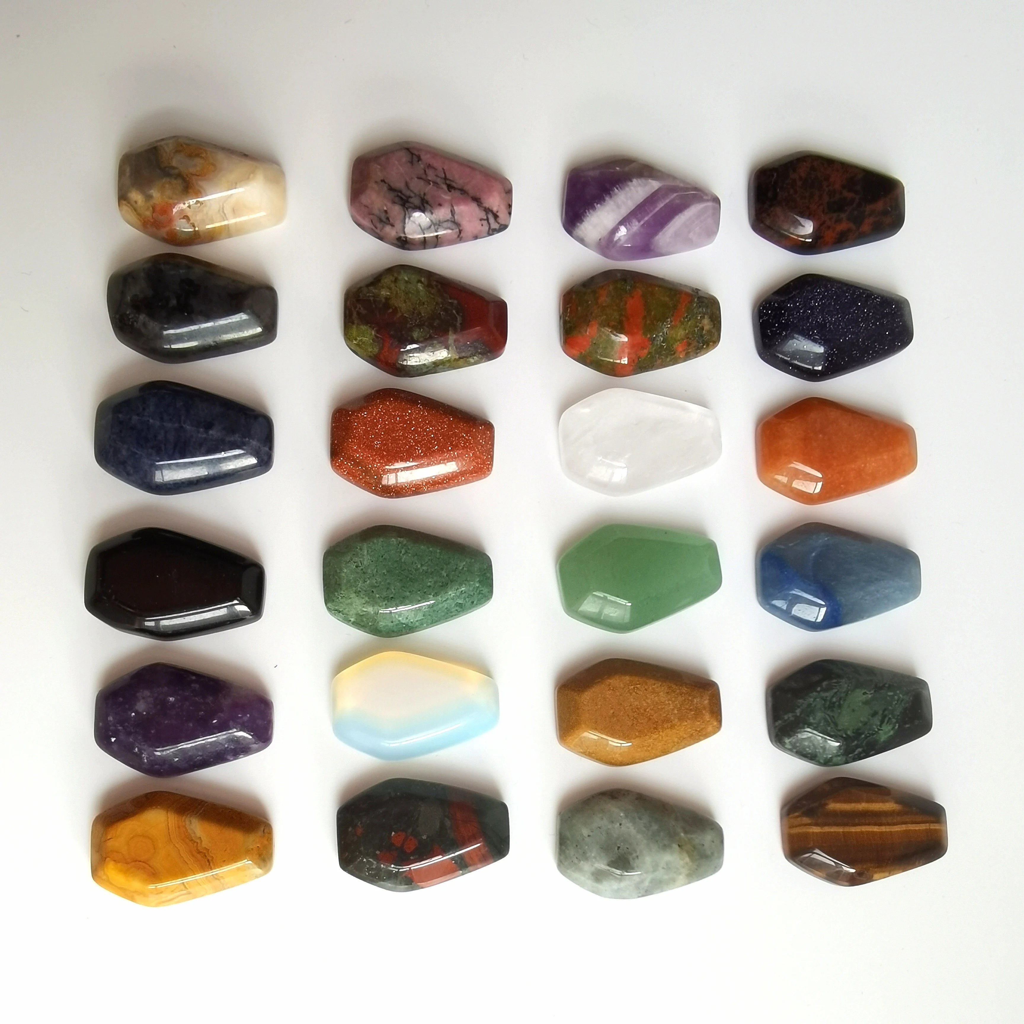 Rich Board Natural Crystals Healing Stone Crystal Coffin Board for Healing