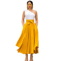 Hot Sale Women's Long Skirt with Big Hem Bow Belt Solid Color Breathable Casual Style Natural Waistline Europe America Style