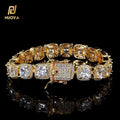 10mm Hip Hop Fine Jewelry Cluster Bracelets Iced Out Icy Girls Crystal Sugar Zirconia Jewelry Bracelet for Women