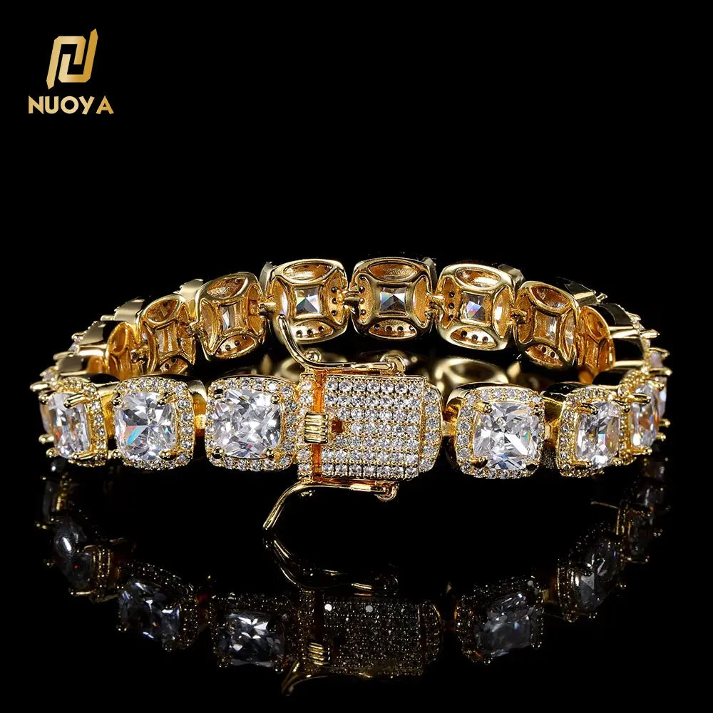 10mm Hip Hop Fine Jewelry Cluster Bracelets Iced Out Icy Girls Crystal Sugar Zirconia Jewelry Bracelet for Women