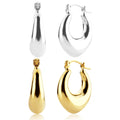 FUAMAY Popular Geometric Round Thick U Hoop Earrings Gold Plated Sterling Silver Aretes for Gift Jewelry Por Mayor