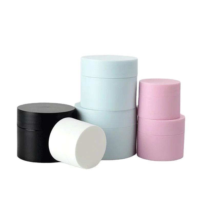 Elegant PP Cosmetic Jars Fancy Double Walled Cosmetic Containers Plastic Cream Jars Luxury Plastic Jars with Colored Lids