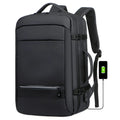 New Arrival Laptop Black Pu Film School Waterproof Backpack With  USB Charging Port for Man