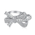 2022 Hot Selling Wedding Bridal Jewelry High-end Temperament Ring Delicate Sterling Silver Bow Ring for Women Girls