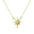 CZCITY Fine 925 Sterling Silver Moon and Sun Necklace for Women Wholesale Double Gold Plated  Pendant Jewelry