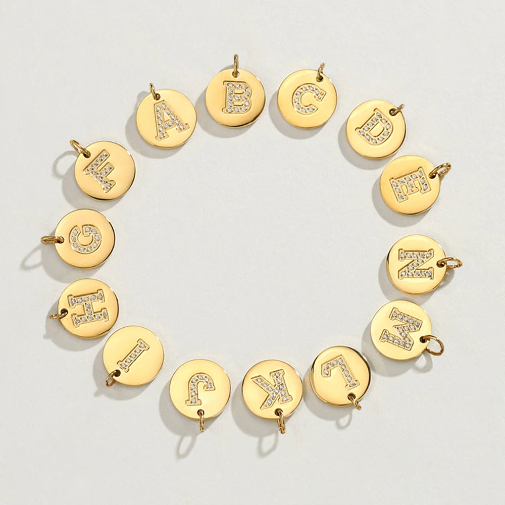 EManco A-z Initials Letter Pendant Women Fashion Accessories 2021 Jewelry Trendy Diamond Gold DIY Custom Chain Alphabet Charms