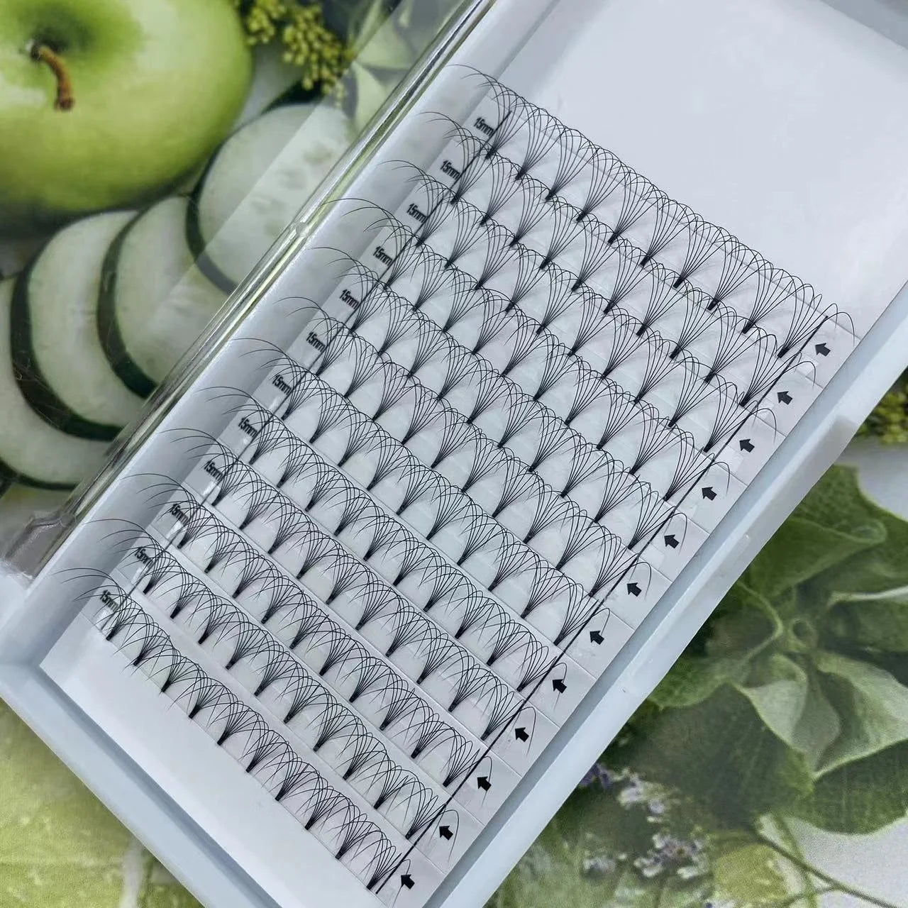 Handmade Mega Wispy 6D 8D 12D 14D Storage Lash Tray 1000 Eyelash Extensions Promade Volume Fans Pointy Base Loose Fan Eyelashes
