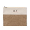 Promotional Gift Natural Cotton Canvas Jute Burlap Zipper Pouch with Logo Customization Eco Friendly Makeup Tools Organizer Bag