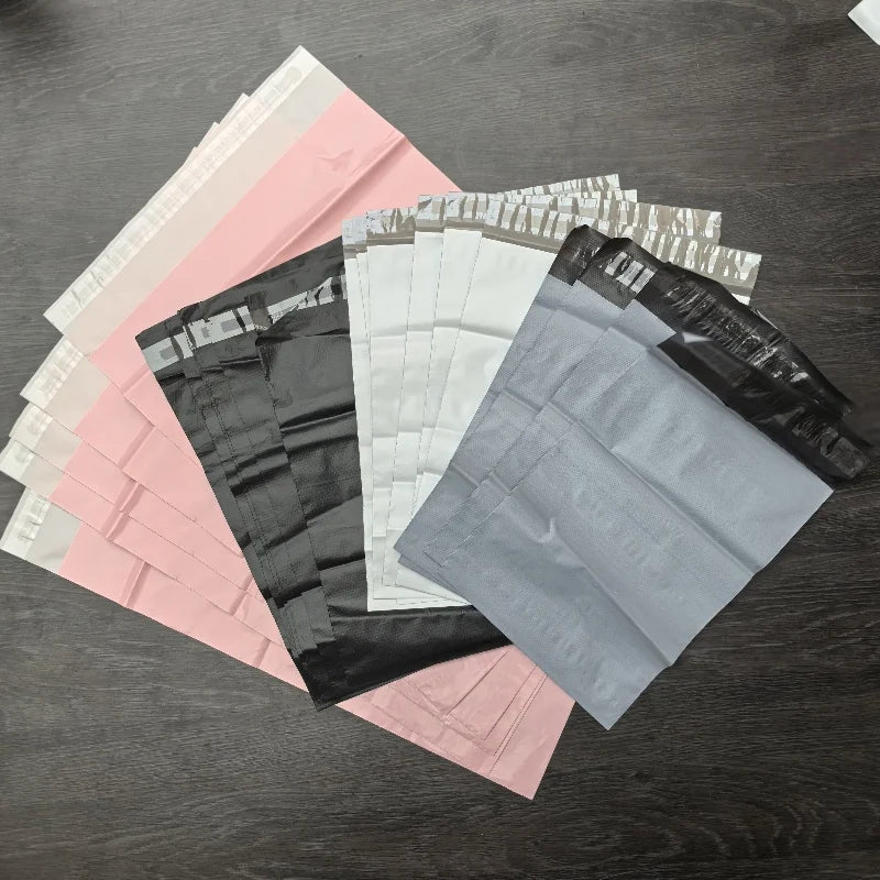 Eco-Friendly Biodegradable Poly Courier Mailing Bags with Large Plastic Handles for Delivery Online Flyer Printing for Socks