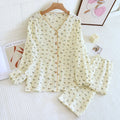 Fashion Elegant Casual Cute Style Woven Cotton Soft Elastic Waist Summer Women's Pajamas Sets