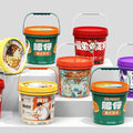 Factory Custom Clear Plastic Pail Bucket with Lid Food Grade for Kids Toy Snacks Storage