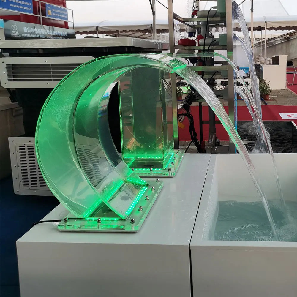 Factory Hot Selling Acrylic Transparent Swimming Pool Waterfall Fountain