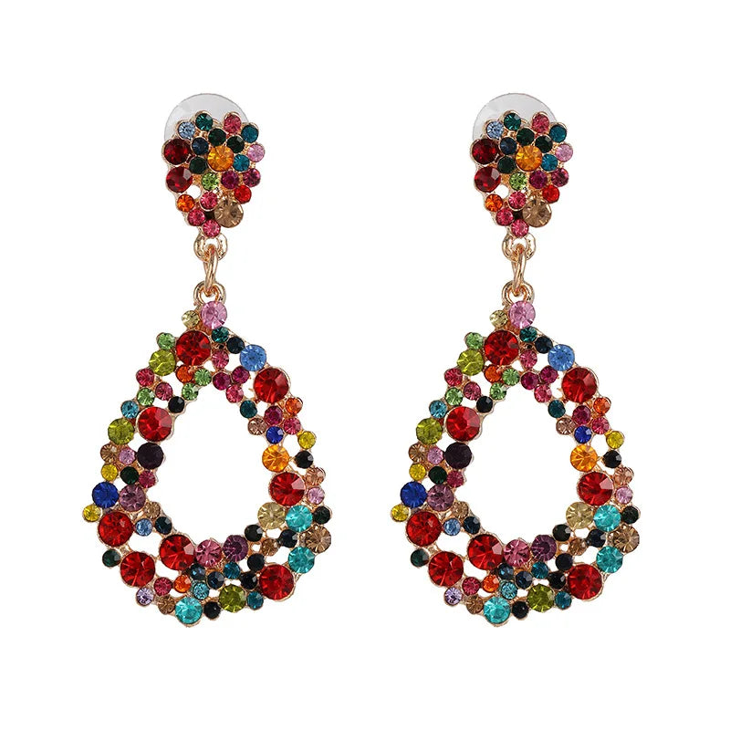 HOVANCI Factory Direct Sale Vintage Elegant Earring Alloy Drop Diamond Hoop Earrings