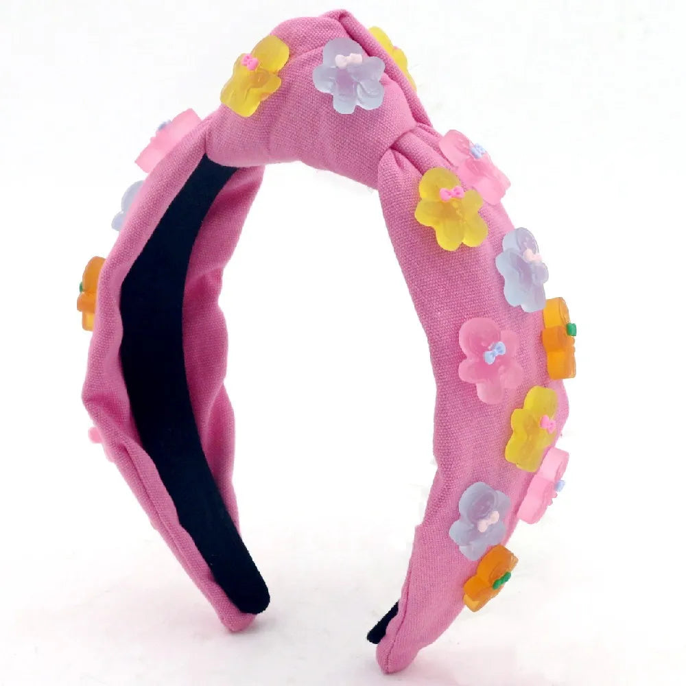 New Design Flower Bowknot Fashion Casual Designer Decorate Girls Resin Hand Made Hair Headbands