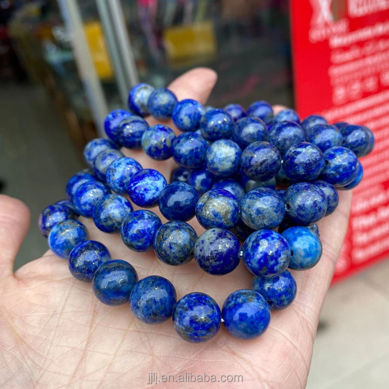 Wholesale Natural Crystal Bracelet Lapis Lazuli Round Bead Bracelet Healing Crystal