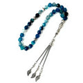 Extraordinary Agate Stone Islamic Beaded Bracelet Rosary with 33 Prayer Warrior Beads Gold/Silver Plated