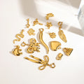 J&D 18K Gold Plated Stainless Steel Pendants Minimalist Charm for DIY Necklace Making Jewelry Components with Trendy Designs