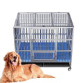 Outdoor Heavy High Strength Stainless Dog Cages With Wheels Foldable Strong Stainless Steel Large Dog Cage Metal Dog Kennel
