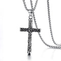 European American Vintage Cross Necklace with Stainless Steel Chain Personalized Carving Trendy New Jewelry Wholesale