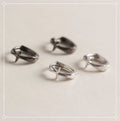 Black Plated Hoop Shiny Plain Fashion Ladies Silver Clip on Earrings MegaBDM