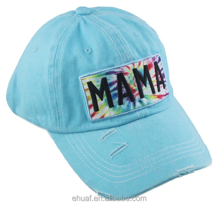 Women Baseball Caps Distressed Vintage Patch Washed Cotton Low Profile Embroidered Mama Dad Hat