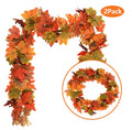 Artificial Autumn Foliage Garland  Autumn Hanging Fall Leave Vines Artificial Silk Mantel Garland for Home Wedding Party Decor