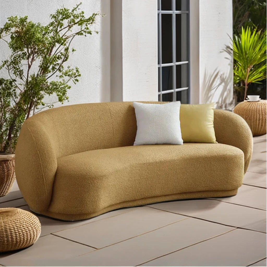 Modern Tufted Fabric Chesterfield Sofa Set Curved Modular Couch Living Room Home Hotel Hall Villa Hospital Mall Wood Made