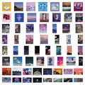 60PCS Fashional Cool Purple Abstract Aesthetic Girl Vaporwave Art Sticker Classic Anime Collection Poster