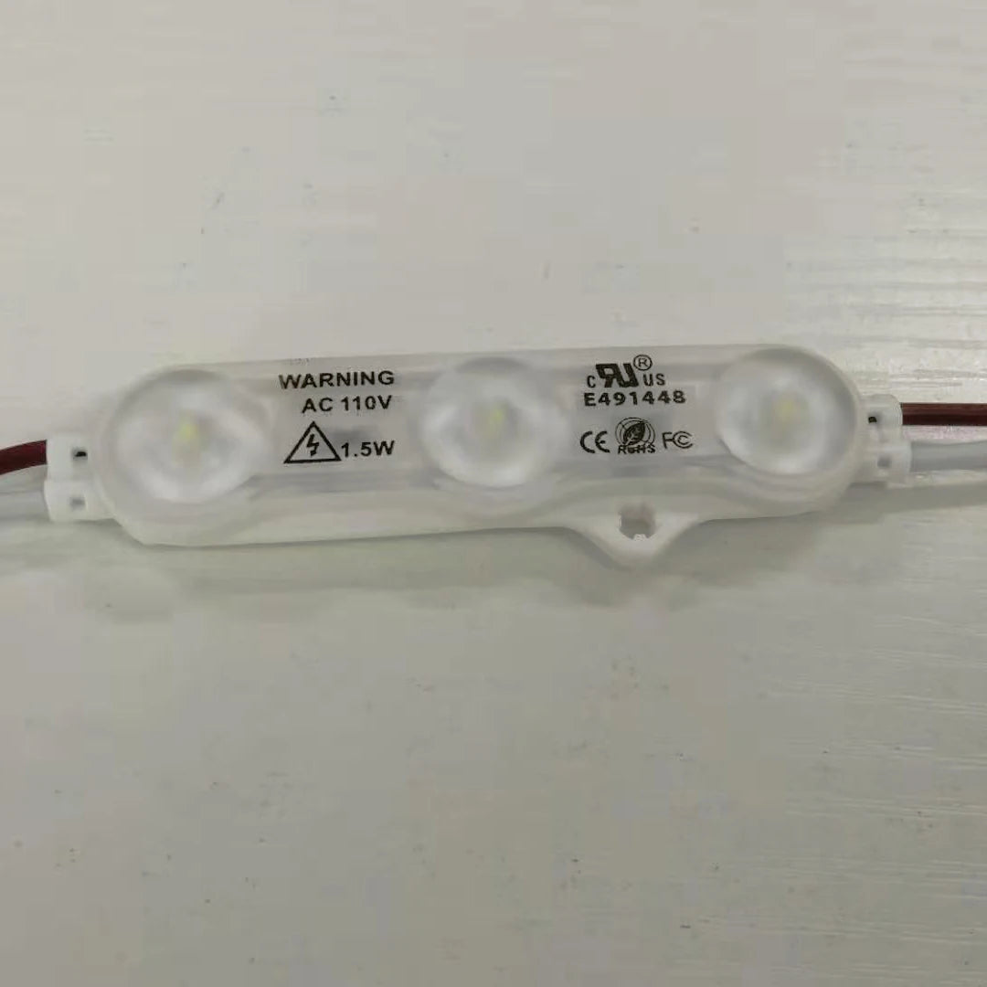 AC110V 3 LEDs Modules 6500K White Waterproof Decorative Light for Lightbox Letter Sign Advertising with Tape Adhesive Backside