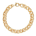LOZRUNVE Hip Hop Jewelry 925 Sterling Silver Gold Minimalist Cable Oval Link Chain Bracelet