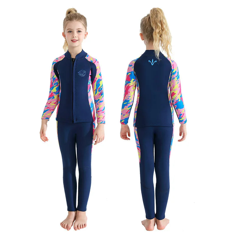 Long Sleeve Split 2.5MM Coldproof Warm Kids Neoprene Fabric for Diving Suit  Diving Suit Zipper for Diving Suit