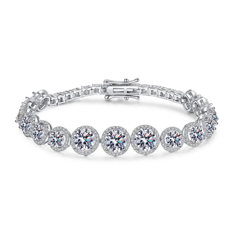 Factory Wholesale Luxury Gra 10ct Moissanite Bracelet S925 Sterling Silver Fine Fashion Jewelry Bracelets Bangles for Women