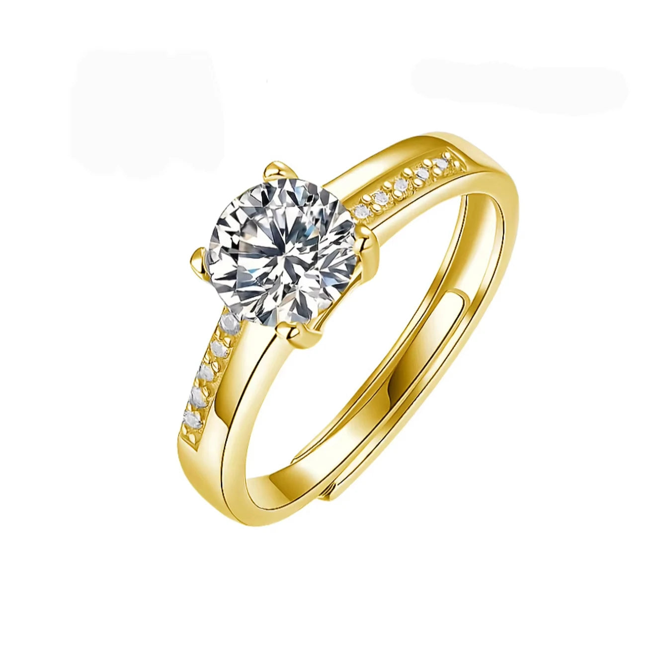 Anniversary Engagement Adjustable 925 Sterling Silver Moissanite Diamond Claw Ring for Women 1ct Ring Accessories