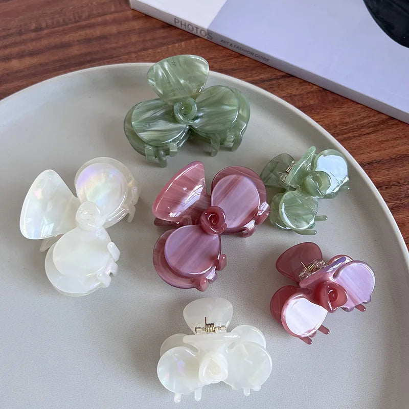 Delicate Flower Hair Claw Accessory High Sensitivity Acetic Acid Side Clip