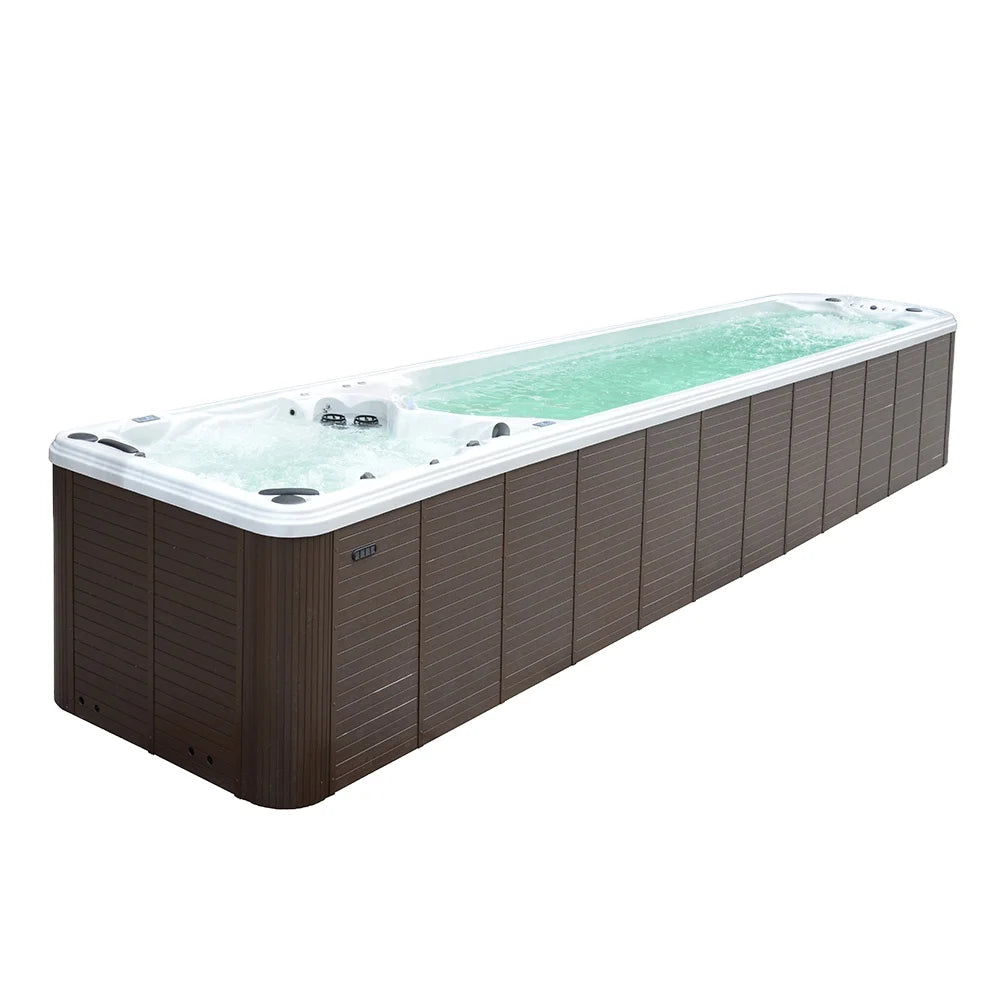 Freestanding 12M Long Outdoor Swimming Pool Spa Dual Zone Hot Tub Swim Spa with Smart Balboa System