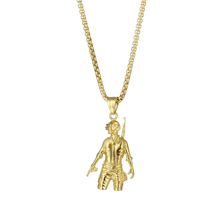 Pendant Manufactures Custom Stainless Steel Jewelry Gold Plated Game Men Pendant Gun Pendant Necklace for Boy