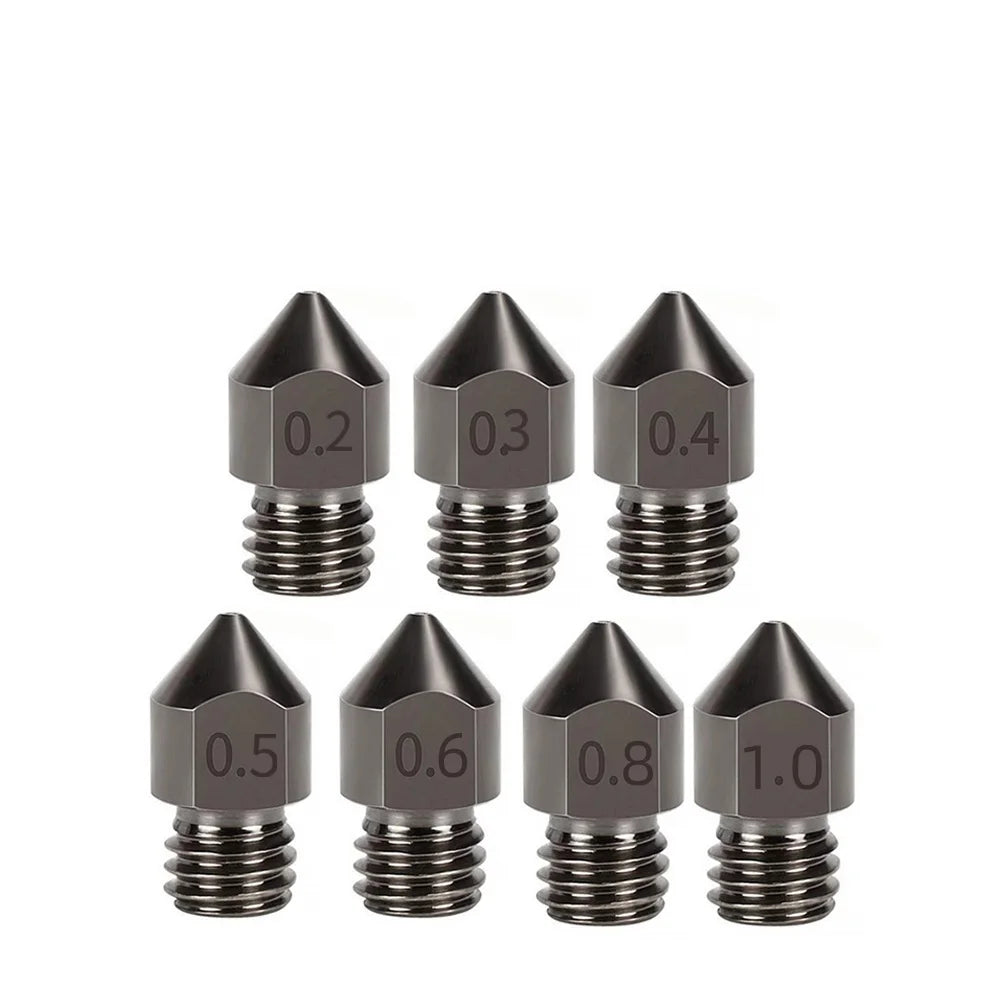 Ideaformer MK7/MK8 Hardened Steel Nozzle M6 Thread for 1.75mm Extruder Parts Black FDM 3D Printer 6 Months Warranty