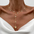 Simple Pearl Beads Chain Pendant Choker Necklace for Women Long Tassel Pendant Fashion Jewelry