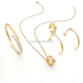 New Stainless Steel Nickles Women Stone Gold Plated Diamond Zircon Set Women Ethiopian Wedding Sets Jewelry Set Bridal