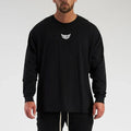 Muscleguys Brand Gym Clothing Autumn Cotton Fitness Mens Oversized Long Sleeve T Shirt Spring O-neck Loose Bodybuilding T-shirt