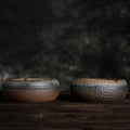 Creative Ceramic Ashtray Handmade Retro Household Ancient Morning Burning Thread Hammer Ashtray Customization logo