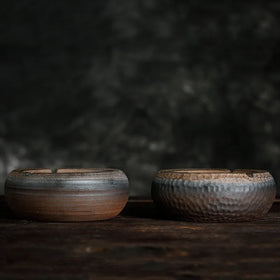 Creative Ceramic Ashtray Handmade Retro Household Ancient Morning Burning Thread Hammer Ashtray Customization logo