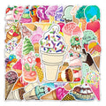 50 Pcs Colorful Delicious Ice Cream PVC High-quality Durable Stickers for Phone Case Guitar Suitcase Water Bottle and Books