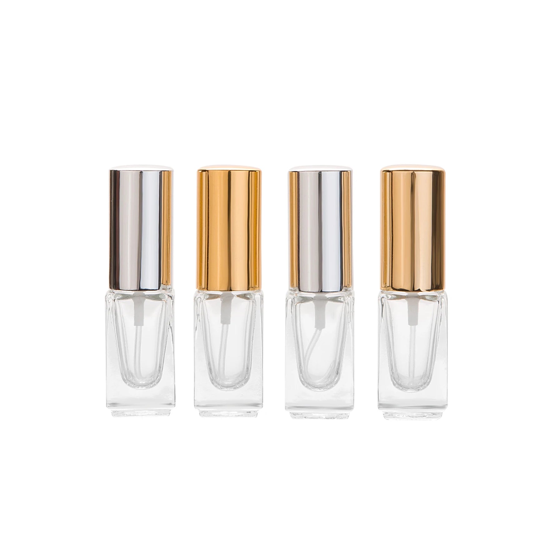 Bulk 3ml 6ml 9ml Rectangle Glass Empty Perfume Bottles Aluminum Pump Sprayer Screen Printing Surface Handling