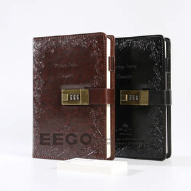 Grey Leather A5 A6 A4 B5 Custom Sizes Secret Journal Branded Notebooks Lock Diary with Pen