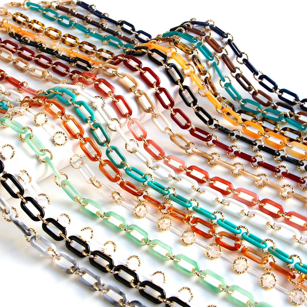 Multicolor Fashion Acrylic & Metal Eyeglass Sunglass Necklace Chain with Custom Logo for Glasses