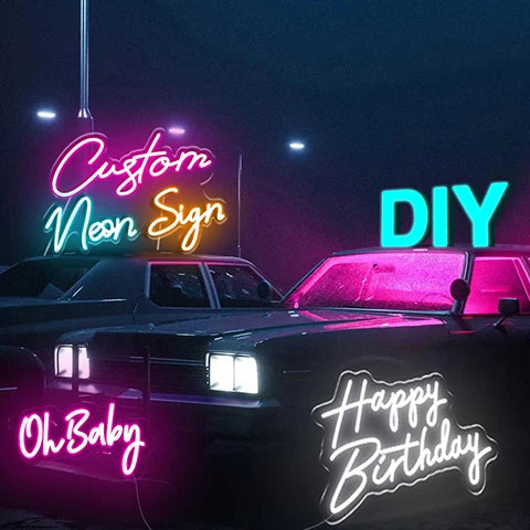 Drop Shipping Happy Birthday Acrylic Electronic Custom Neon Sign LED Customized Night Light for Party Home Wedding Decor